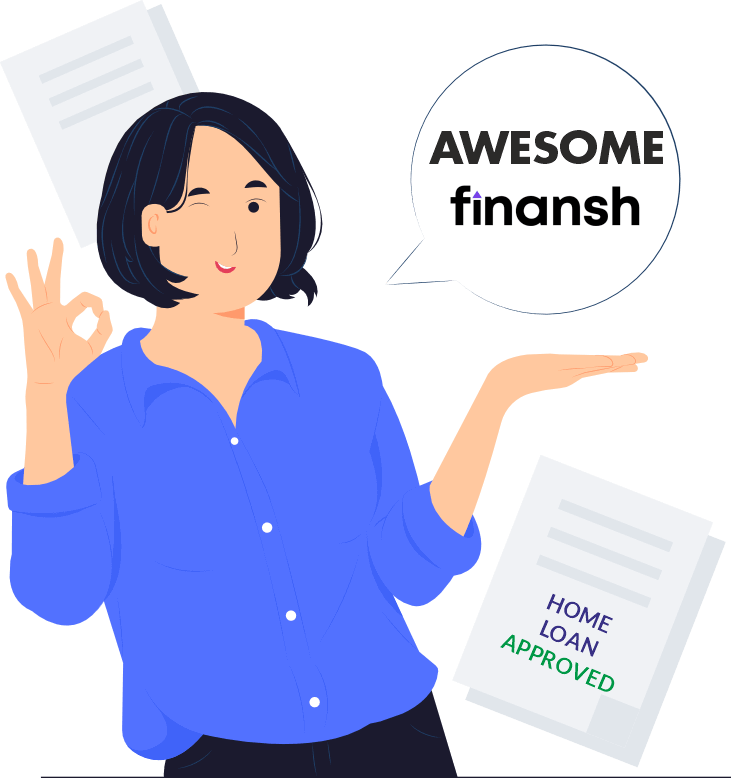 A happy woman smiling after discovering Finansh's comprehensive solutions for home loans.