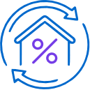 Home and Percentage Icon for Refinance Savings