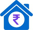 Home and Rupee Icon for Home Loan Savings